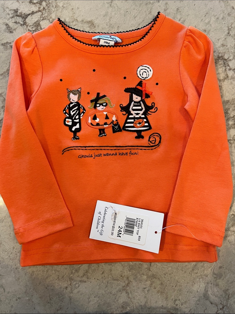 Orange Halloween Graphic Long-Sleeve Top - Kids